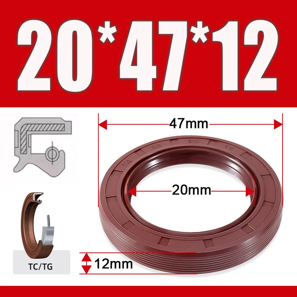 Metric TC Oil Seal FKM Dual Lip Rotary Shaft Seal 8mm–40mm Bore