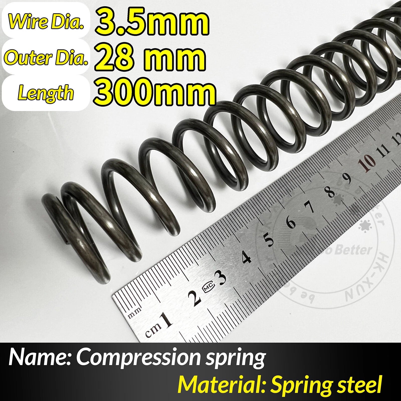 Compression Spring Pressure Springs, Wire Dia 2-3.5mm, OD 10-60mm, Length 300mm
