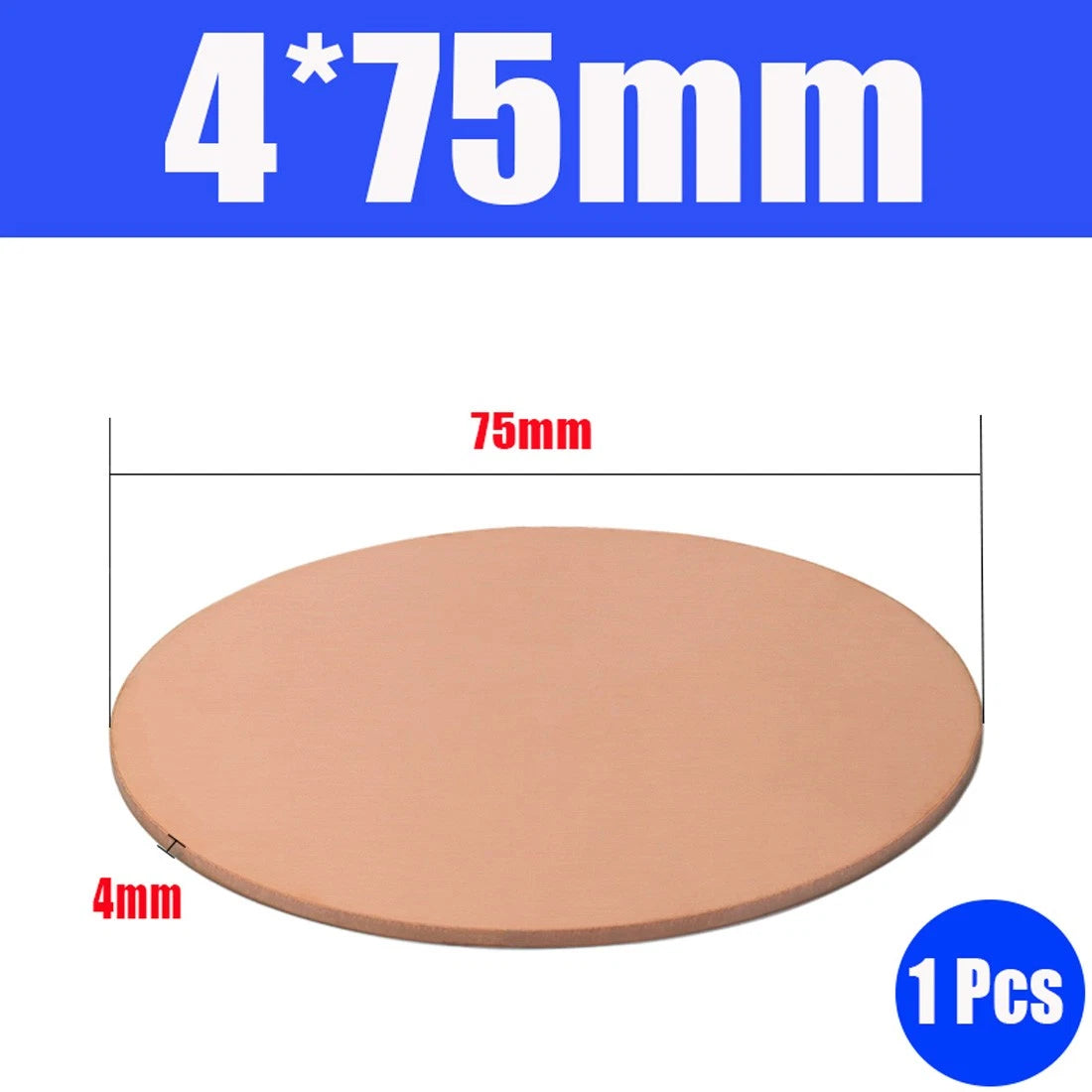 Thick 1.6-6mm Solid 99% Pure Copper Blanks Discs Ø 10-300mm Round Plate Metal