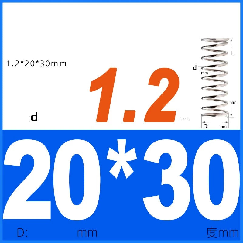 Compression Spring 1.2mm Wire Dia 14mm - 20mm OD Small Pressure Springs