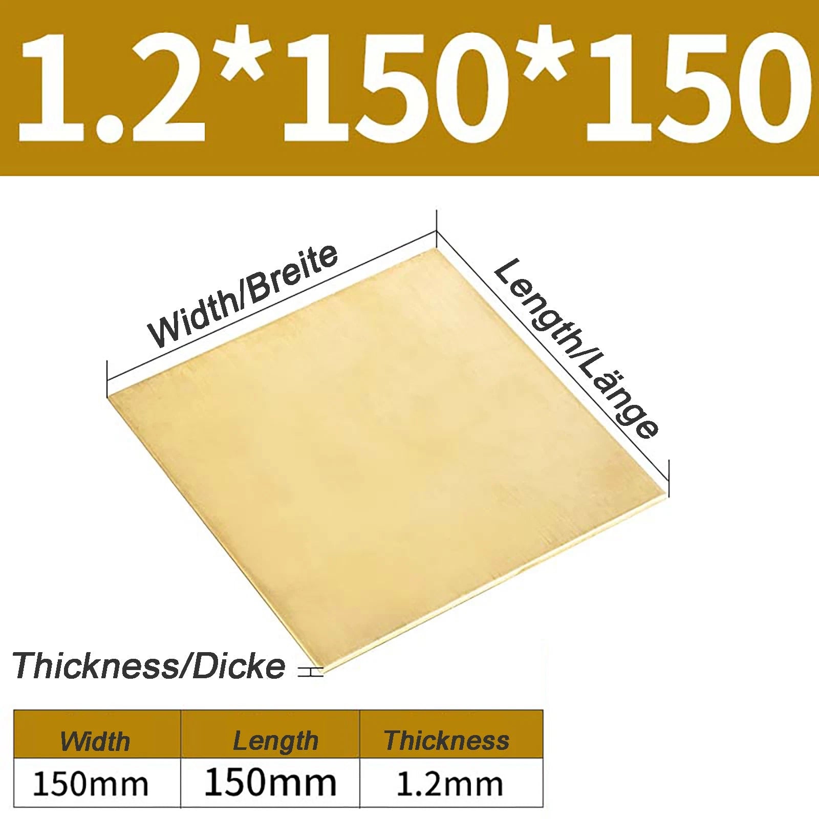 Natural Brass Sheet Metal guillotine cut - 0.3mm - 3.0mm - Multiple Sizes