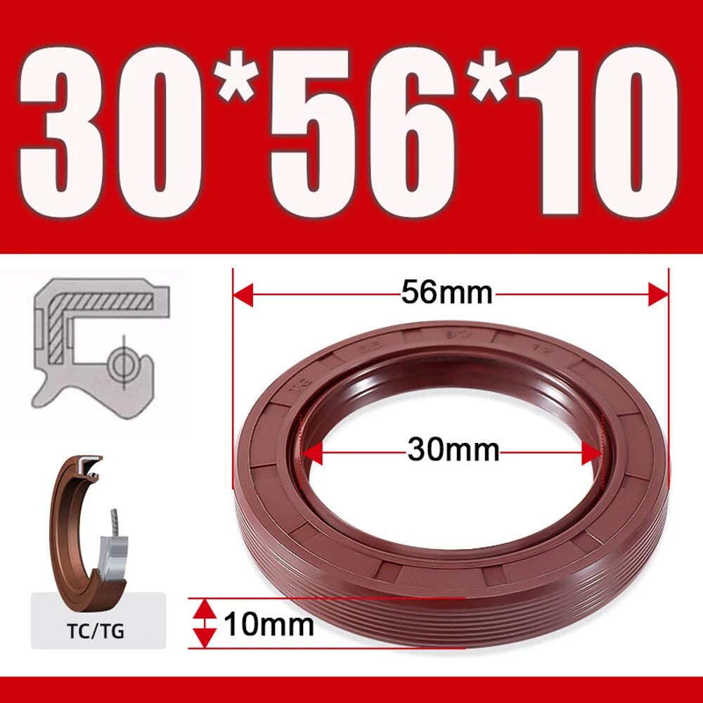 TC/TG Dual Lip FKM Oil Seal — Metric Rotary Shaft Sealing Ring, ID 25–50mm