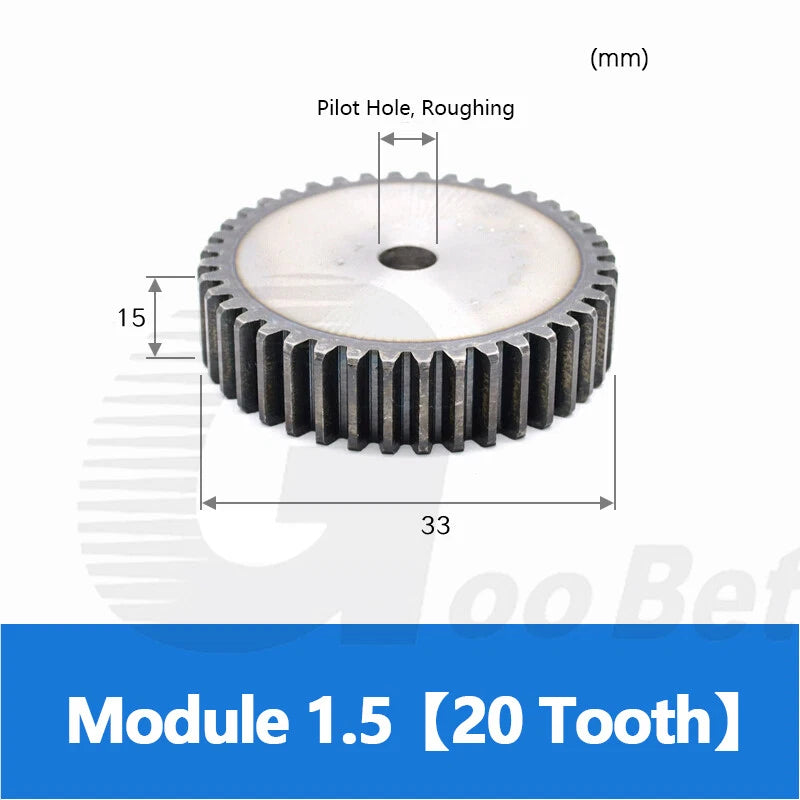 Mod 1 1.5 2 2.5 3 4 5 Spur Gear C45 Steel 12 Tooth - 160 Tooth Motor Pinion Flat