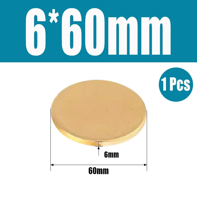 Thick 0.5mm-6mm Solid Brass Discs Blanks Discs Ø 20mm-300mm Metal Round Sheets