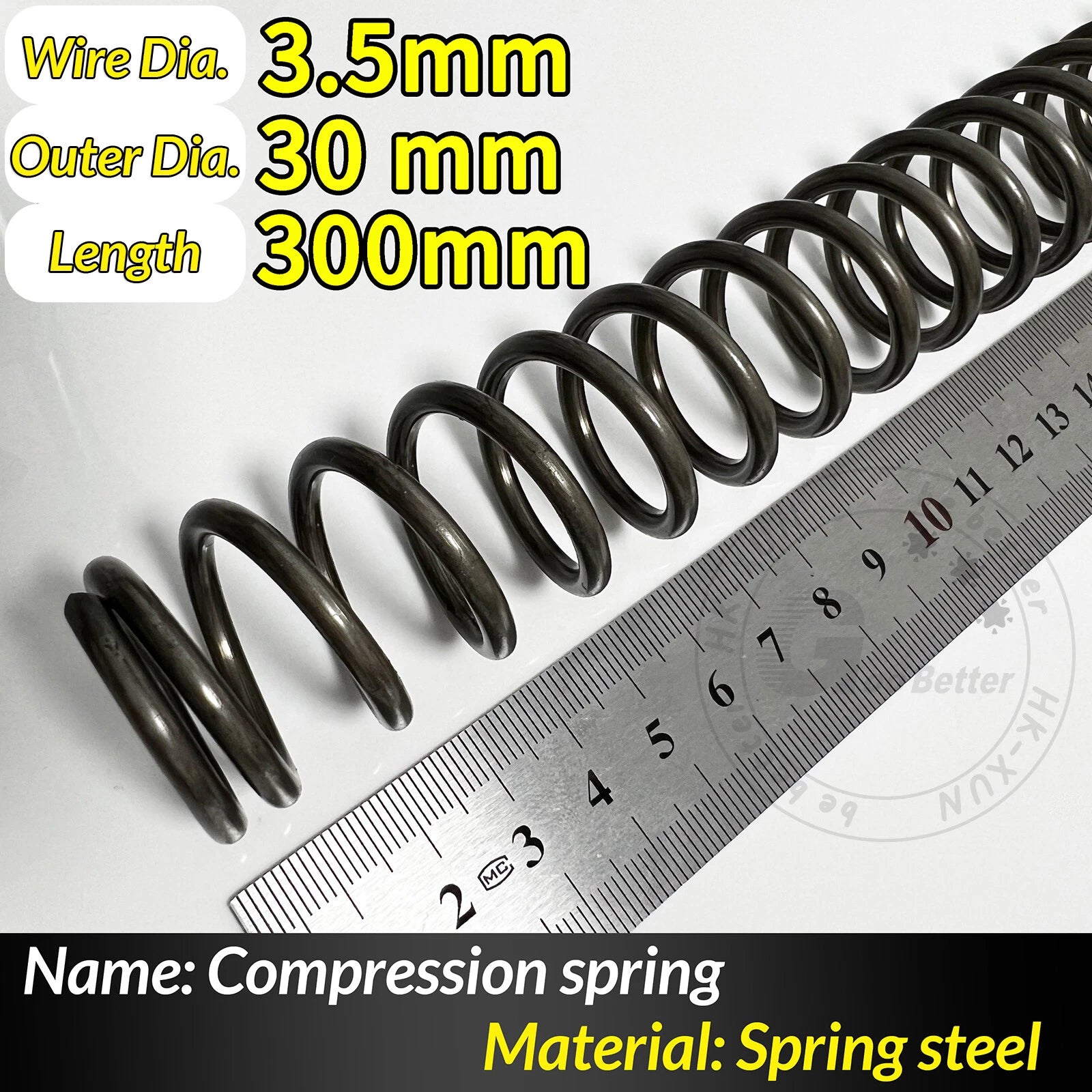 Compression Spring Pressure Springs, Wire Dia 2-3.5mm, OD 10-60mm, Length 300mm