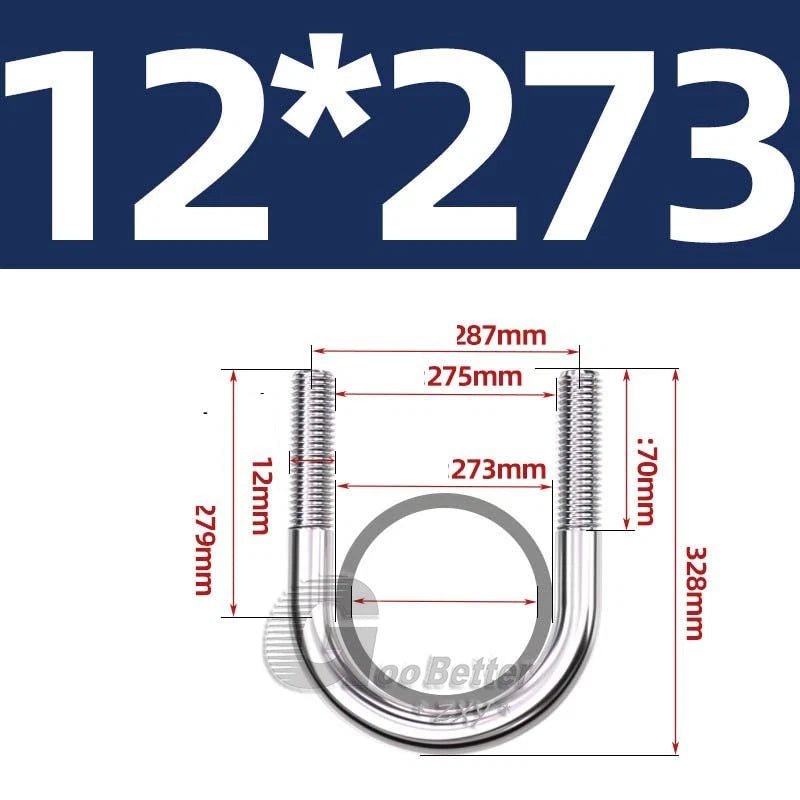 Square U - Bolts Stainless Steel — M6 to M24 | 304 A2 & 316 A4 Marine Grade - HomeDIYer