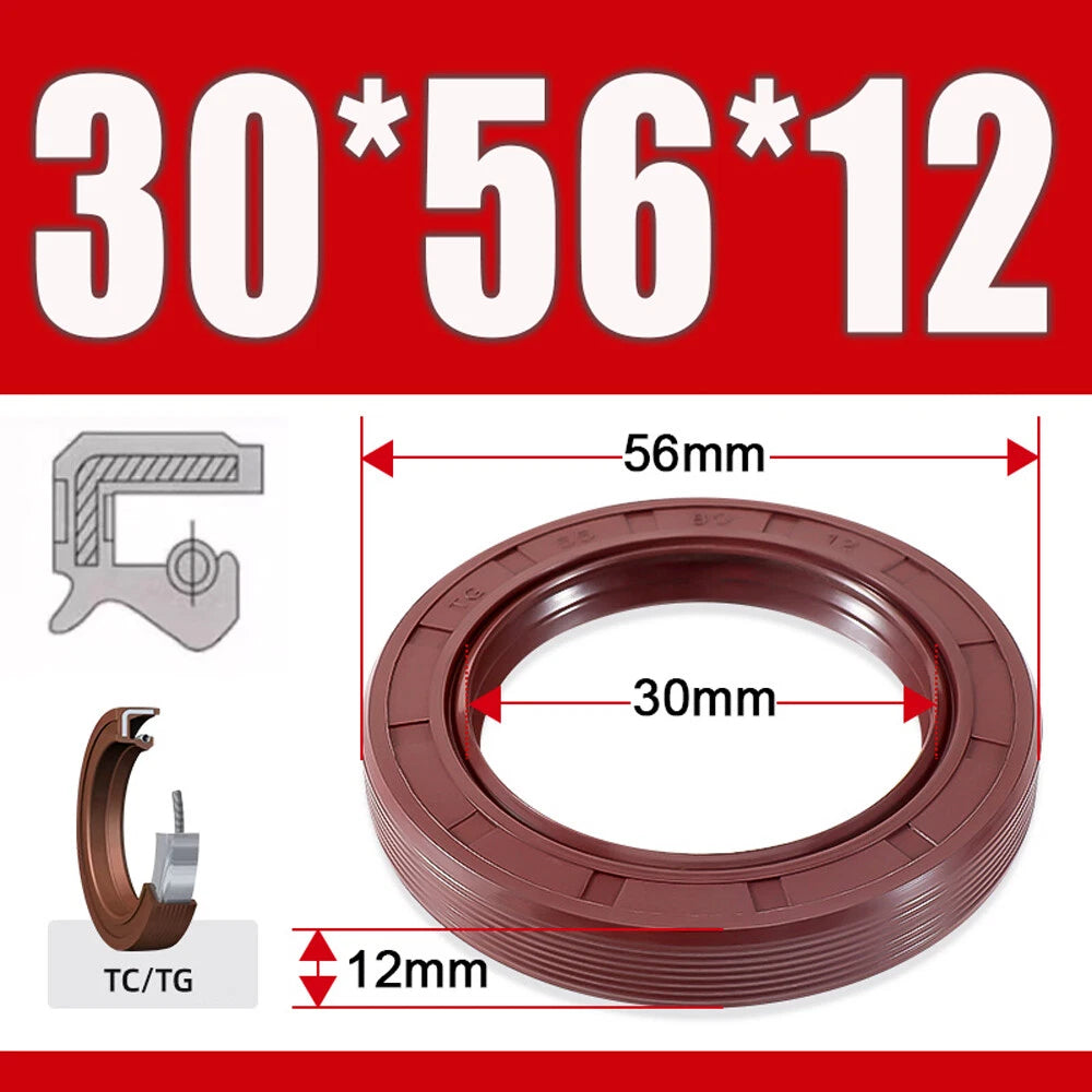 TC/TG Dual Lip FKM Oil Seal — Metric Rotary Shaft Sealing Ring, ID 25–50mm