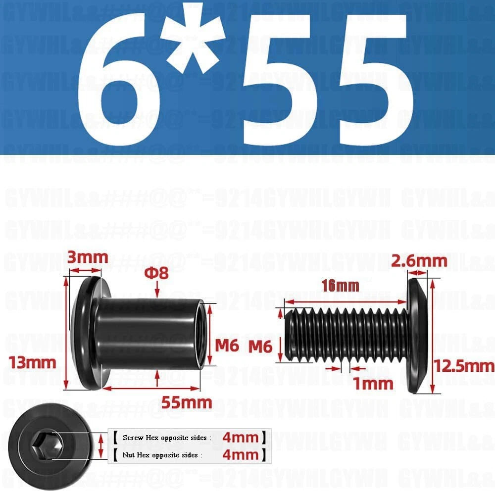 Metric Furniture Connector Bolts with End Cap Nuts — Stainless Steel M2 to M10