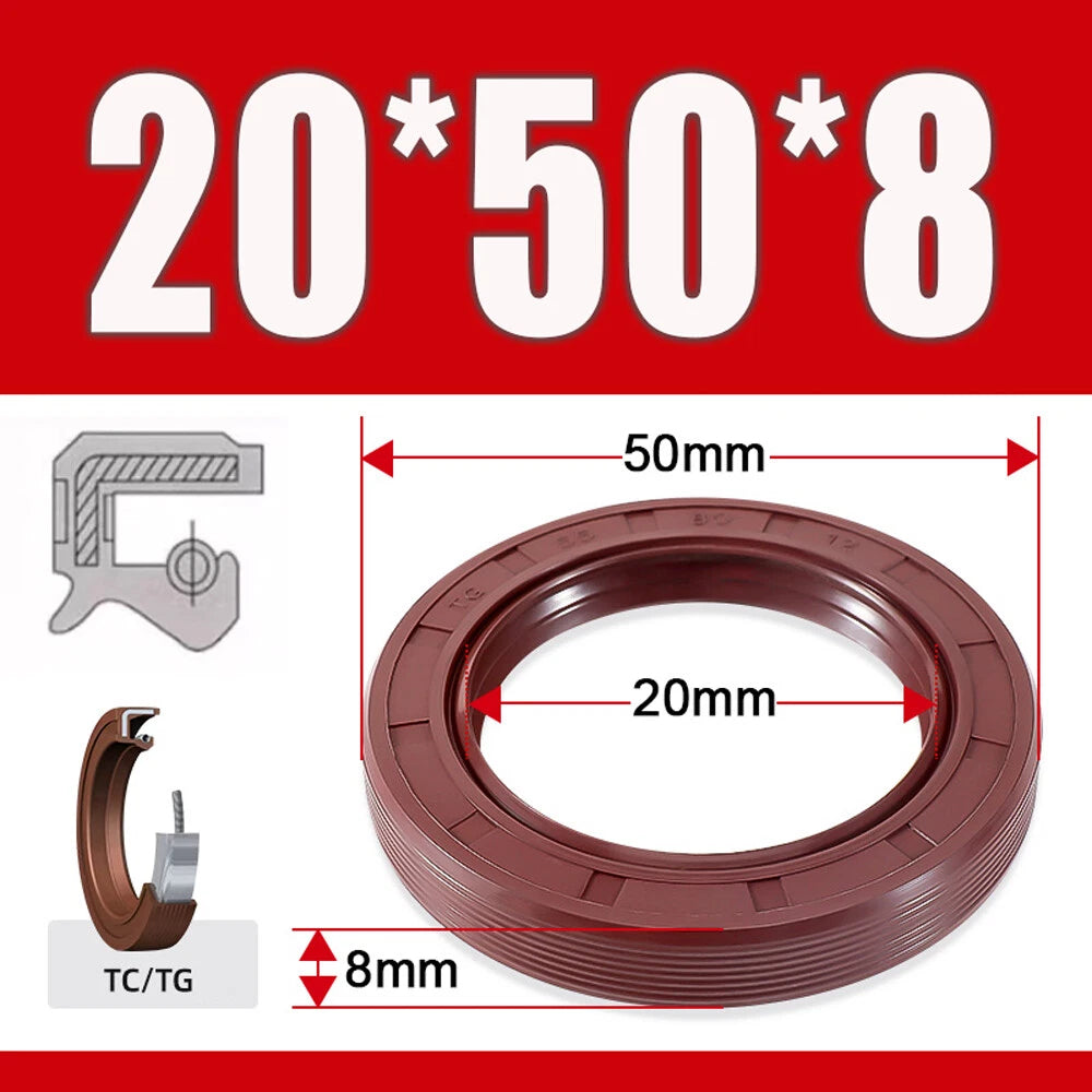 Metric TC Oil Seal FKM Dual Lip Rotary Shaft Seal 8mm–40mm Bore
