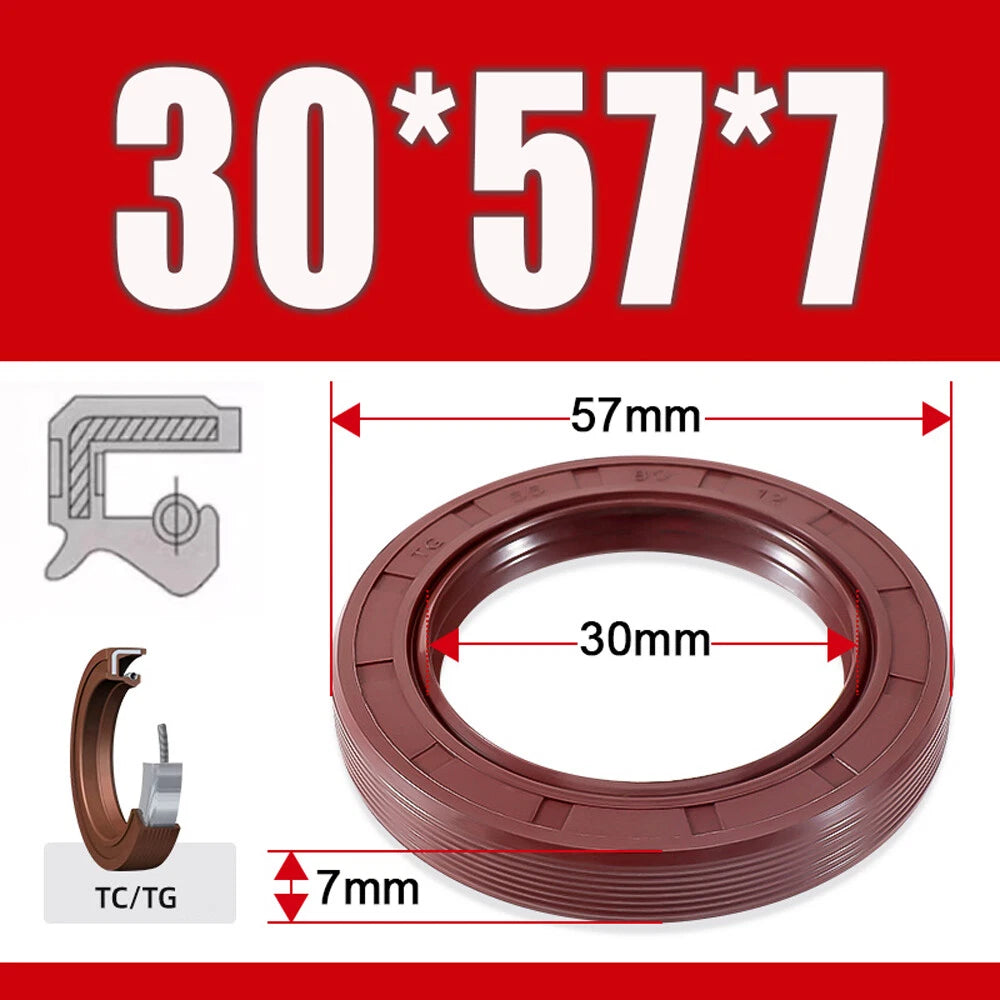 TC/TG Dual Lip FKM Oil Seal — Metric Rotary Shaft Sealing Ring, ID 25–50mm