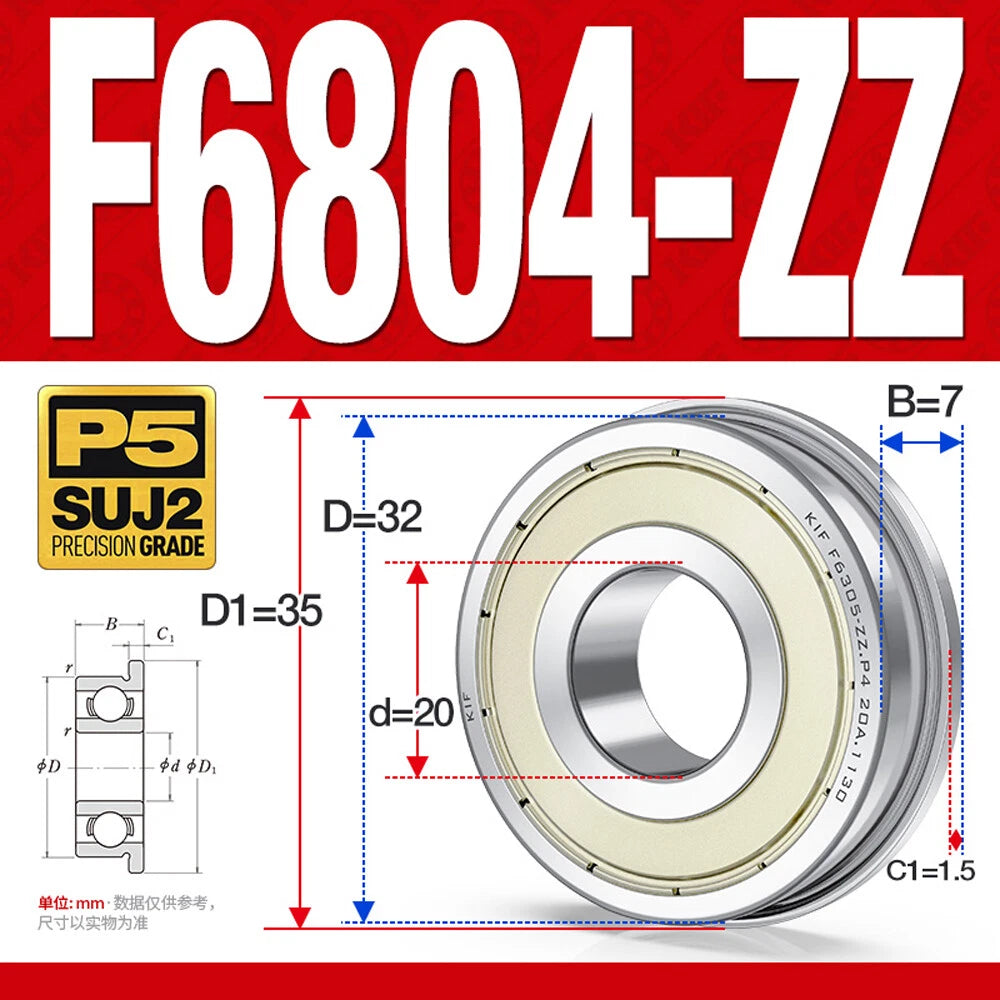 Mini Metal Shielded Flanged Ball Bearings - Model Complete Inner Diameter 2-50mm