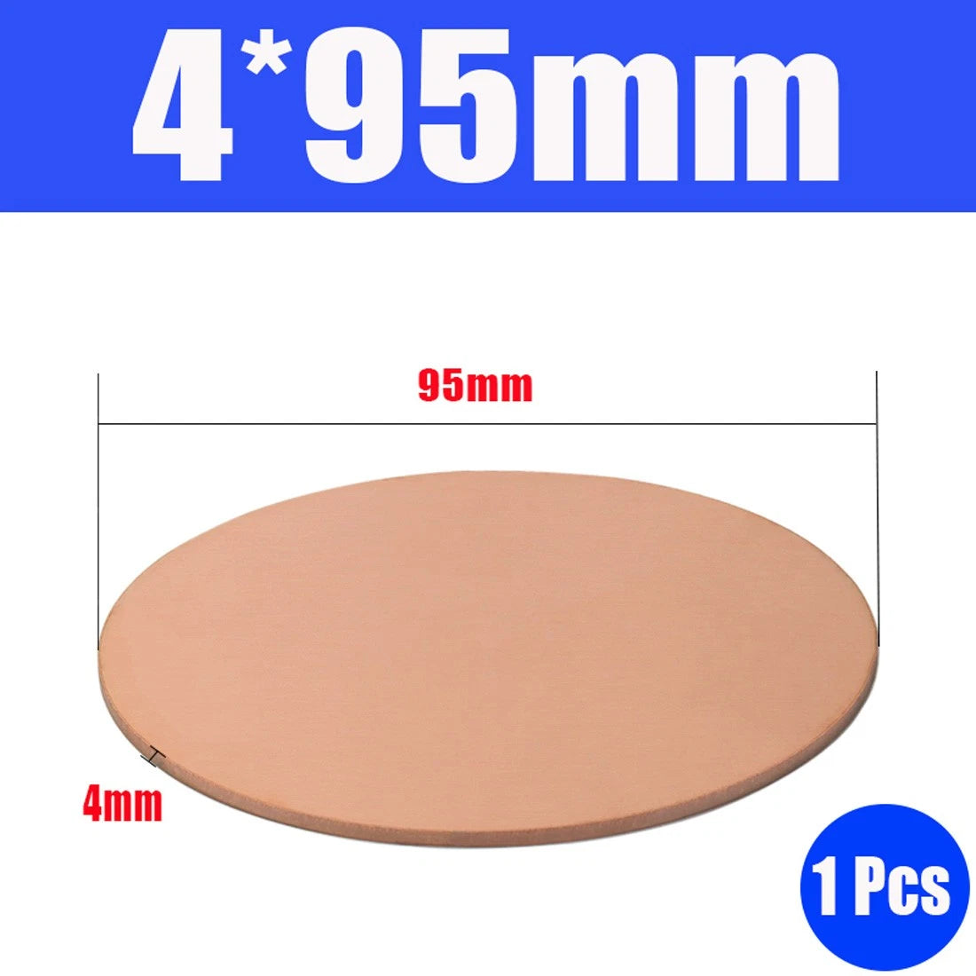 Thick 1.6-6mm Solid 99% Pure Copper Blanks Discs Ø 10-300mm Round Plate Metal