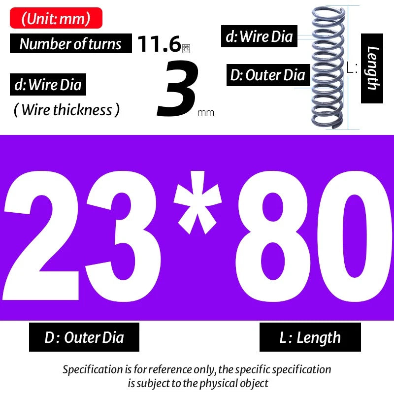 Compression Spring Pressure Big, Wire Dia 3.0mm Diameter 16-40mm Length 20-200mm