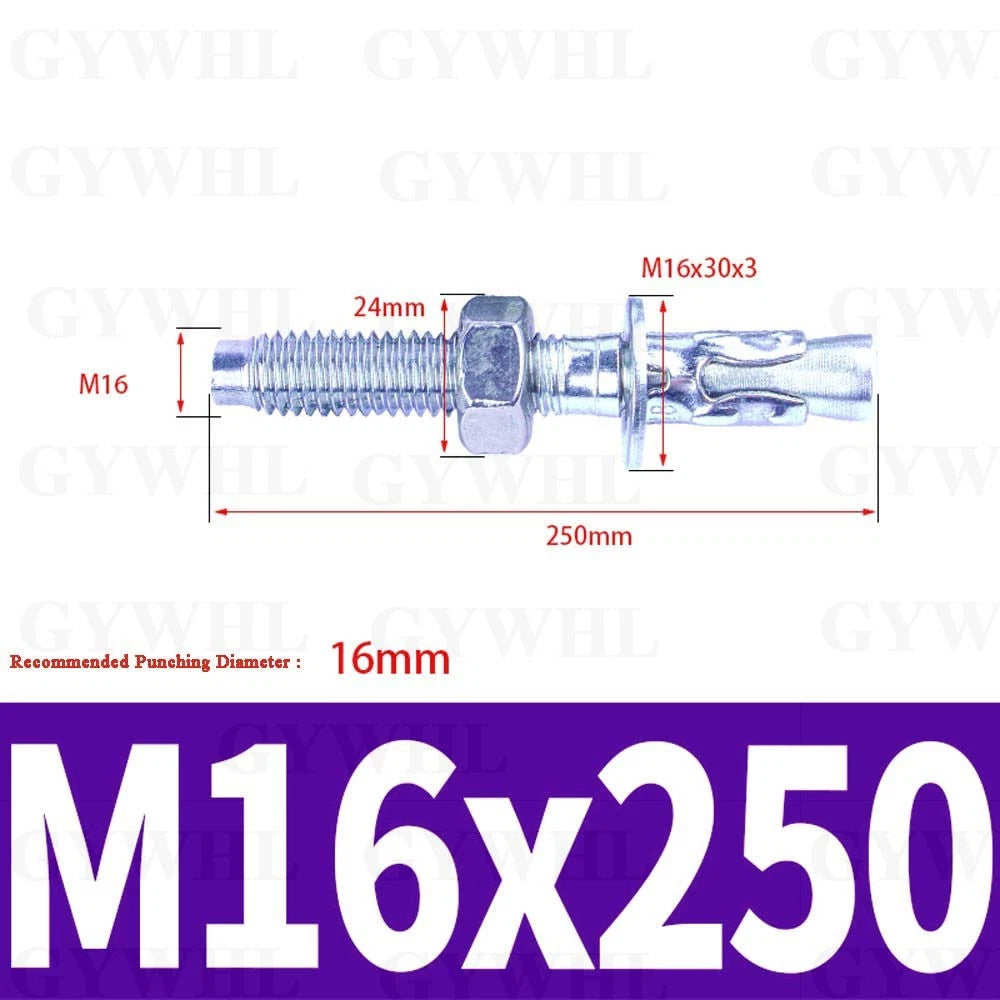 Hex Head Expansion Anchor Bolts — M6 to M20, Stainless Steel A2 & Zinc Plated, Extra Long