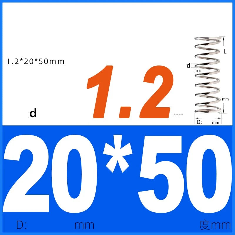 Compression Spring 1.2mm Wire Dia 14mm - 20mm OD Small Pressure Springs