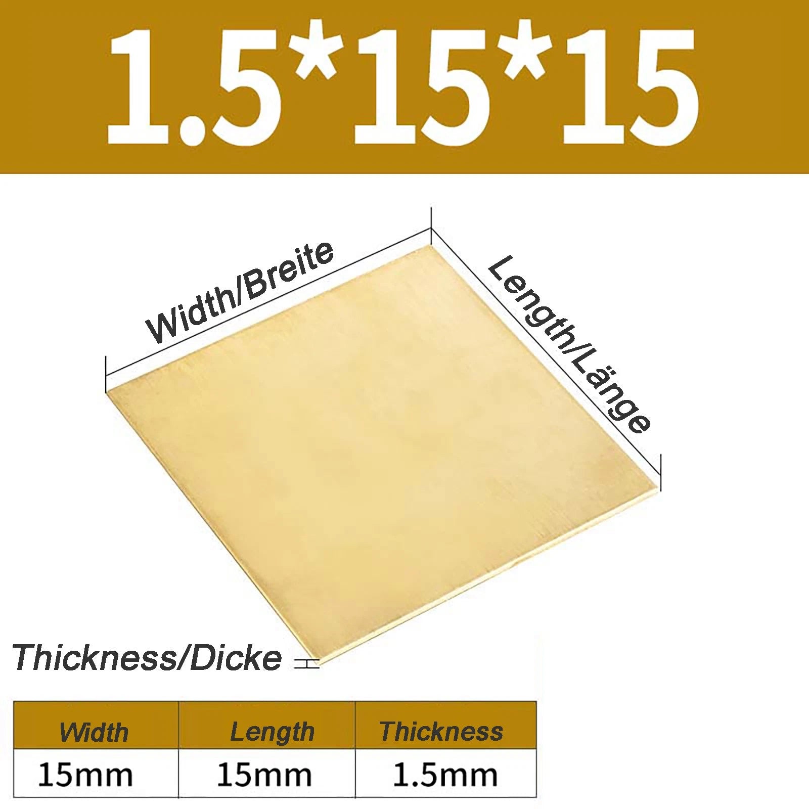 Natural Brass Sheet Metal guillotine cut - 0.3mm - 3.0mm - Multiple Sizes