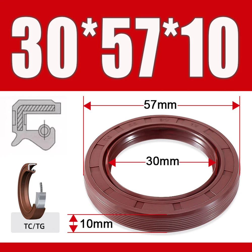 TC/TG Dual Lip FKM Oil Seal — Metric Rotary Shaft Sealing Ring, ID 25–50mm
