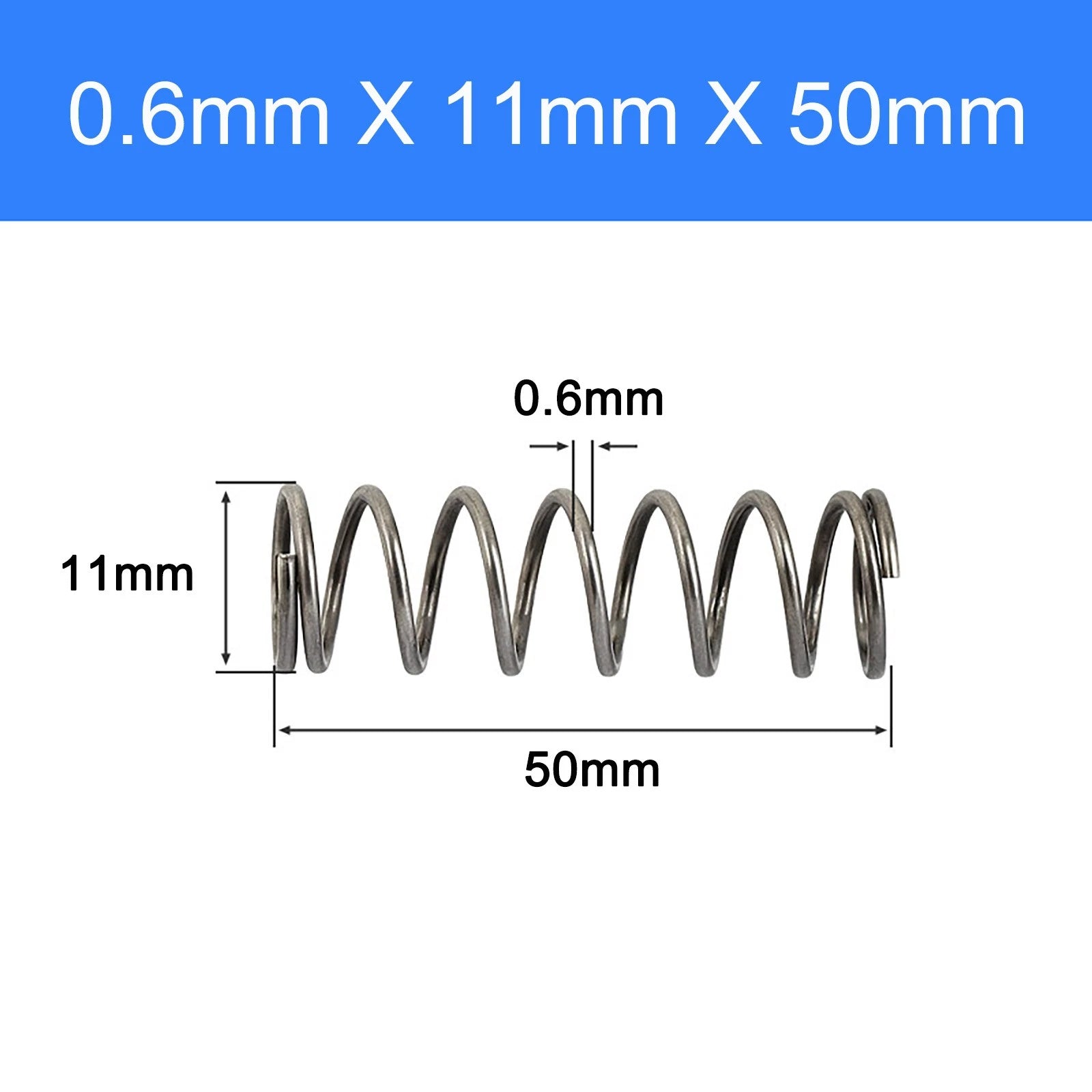 Spring Steel Compression Spring Pressure Coil Spring Wire 0.6mm OD 3-12mm Shop