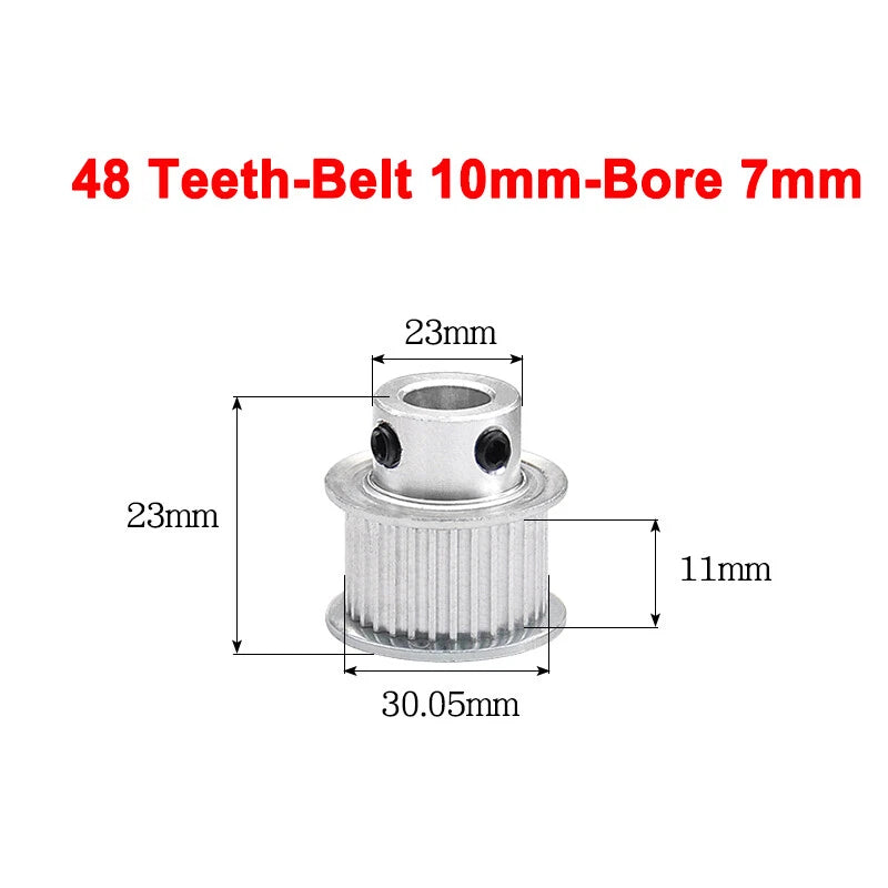 2GT Drive Pulley With Step 16 Tooth - 100 Tooth Bore 4mm - 25mm for 10mm Belt