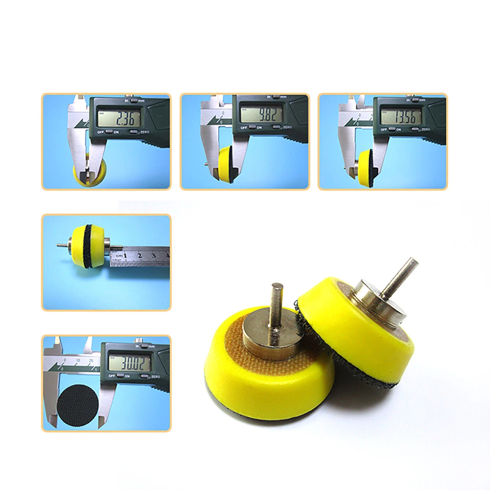 Hook & Loop Backing Pads for Dremel Rotary Tools — 25mm 30mm 50mm 75mm with M6 M8 Thread & 2.35/3/6mm Shank