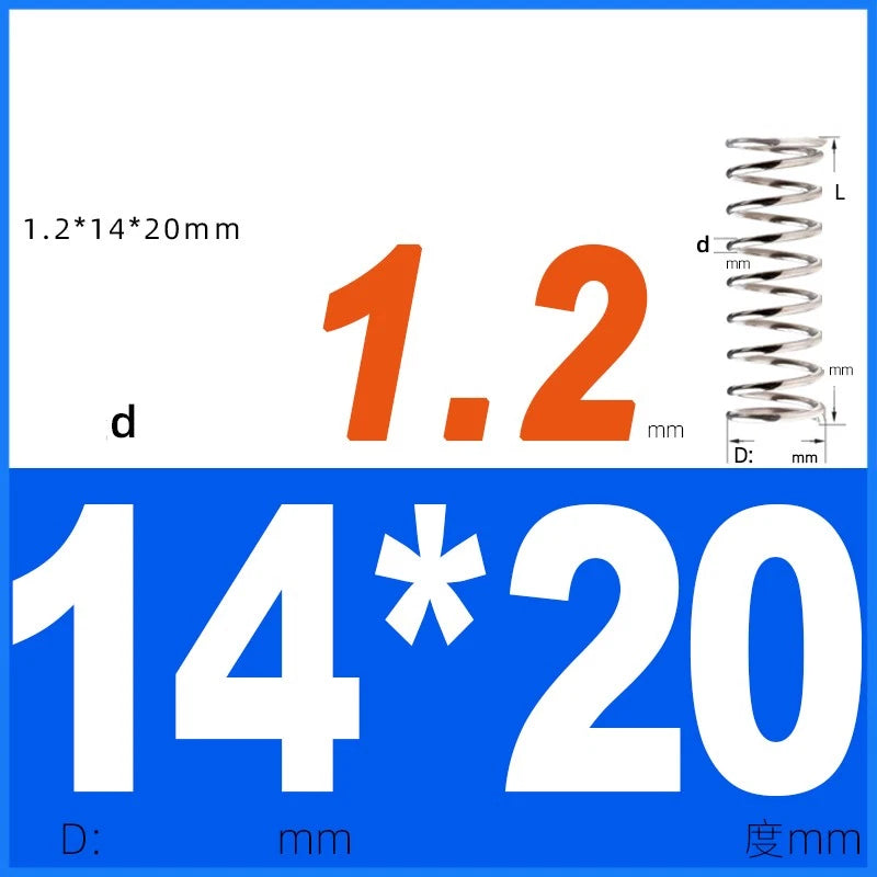 Compression Spring 1.2mm Wire Dia 14mm - 20mm OD Small Pressure Springs