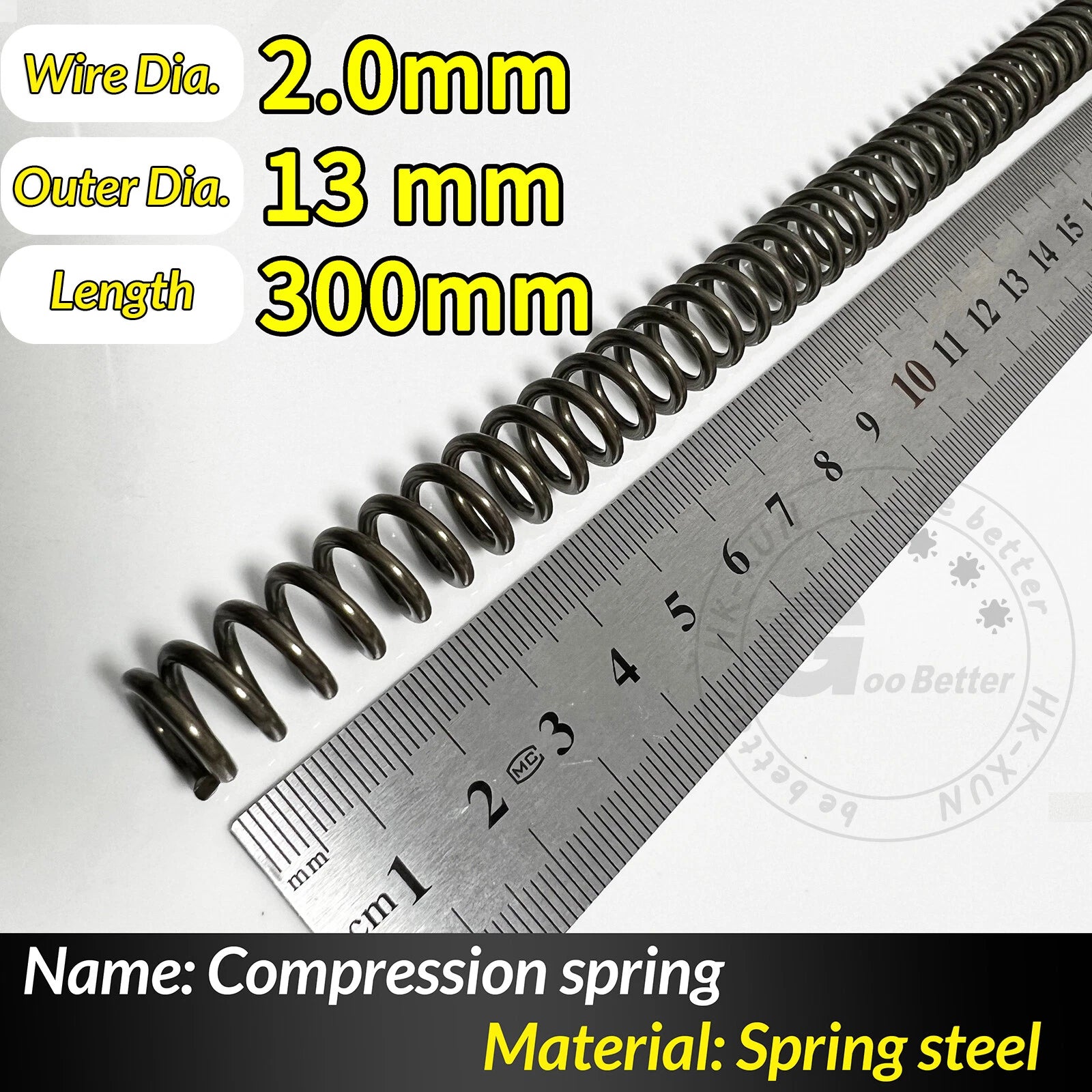 Compression Spring Pressure Springs, Wire Dia 2-3.5mm, OD 10-60mm, Length 300mm