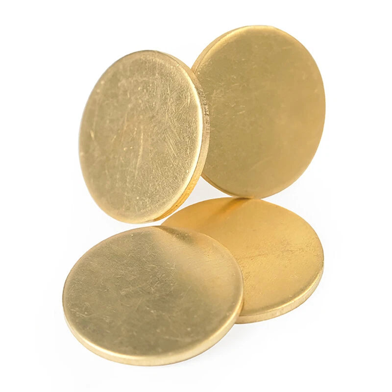 H62 Brass Round Sheet Solid Plate Metal Disc Thickness 0.3/0.5/0.8mm OD 10-300mm