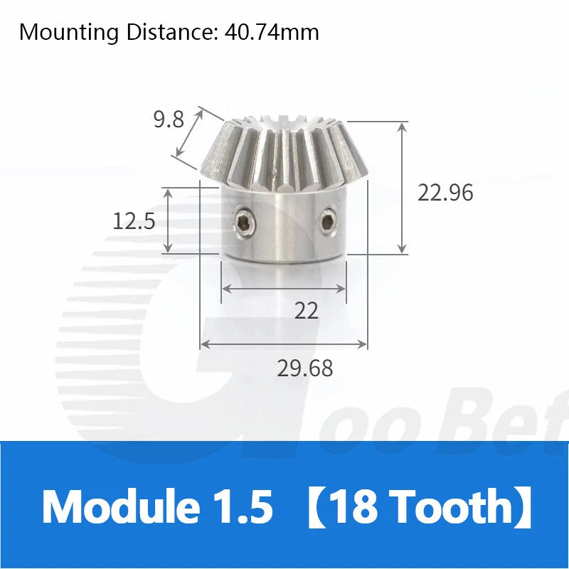 Bevel Gear Stainless Steel Module 1 1.5 Miter Gear 1:2 Pairing 18 20 36 40 Tooth