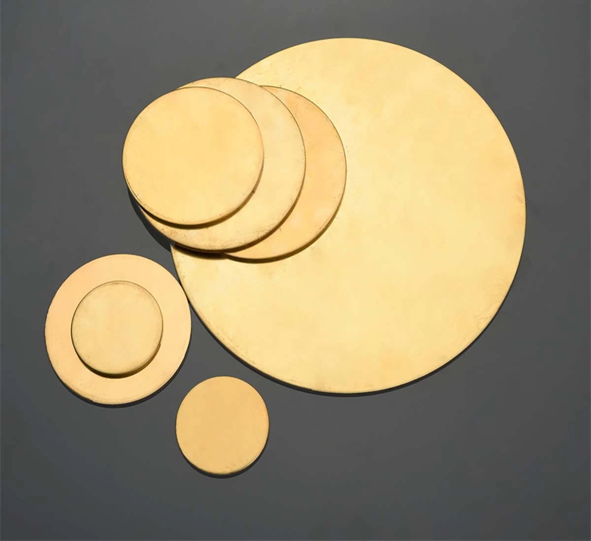 H62 Solid Brass Discs Blanks Thick 0.3mm ~ 1.5mm Metal Round Sheets Dia 10 - 300