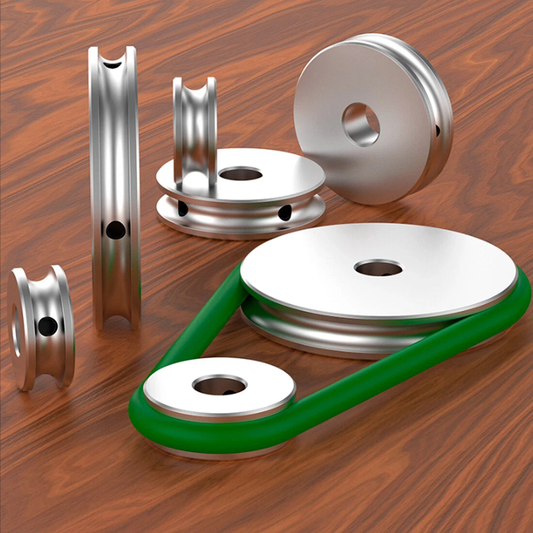 U-Grooved Pulley PU Belt Pulleys Aluminum For 4/5/6/8mm Width Belt OD 20mm-80mm