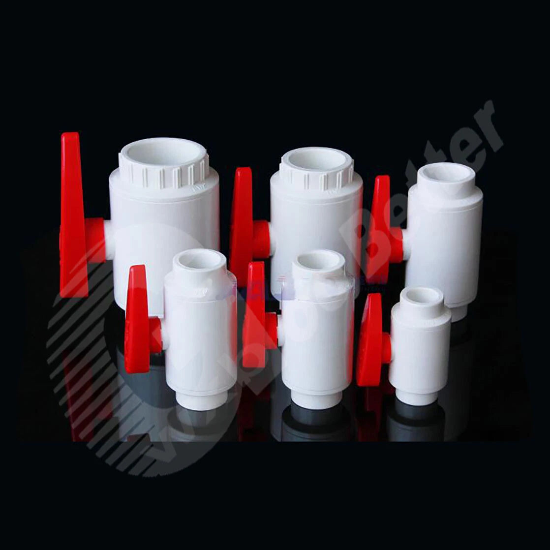 UPVC Ball Valves White Grey Φ20mm~Φ90mm UPVC Plumbing Fittings On Off Valves