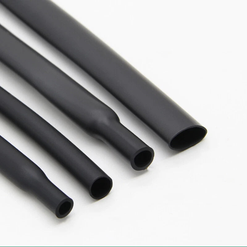 1.7:1 Silicone Heat Shrink Tubing — Black, φ0.8mm to φ40mm, 1–20m