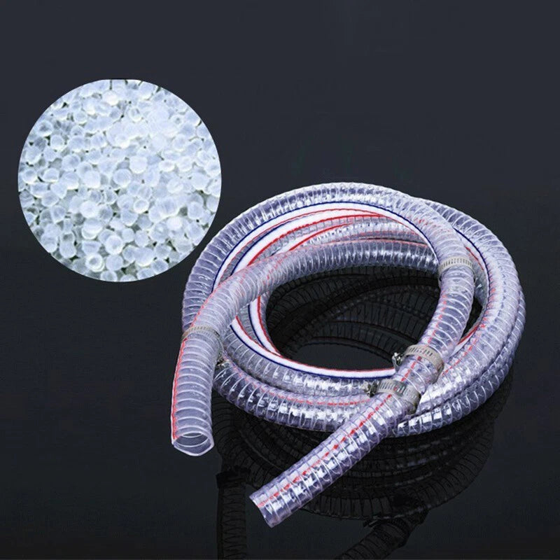 PVC Clear Flexible Reinforced Braided Hose — ID 10–102mm, 1M/2M/3M