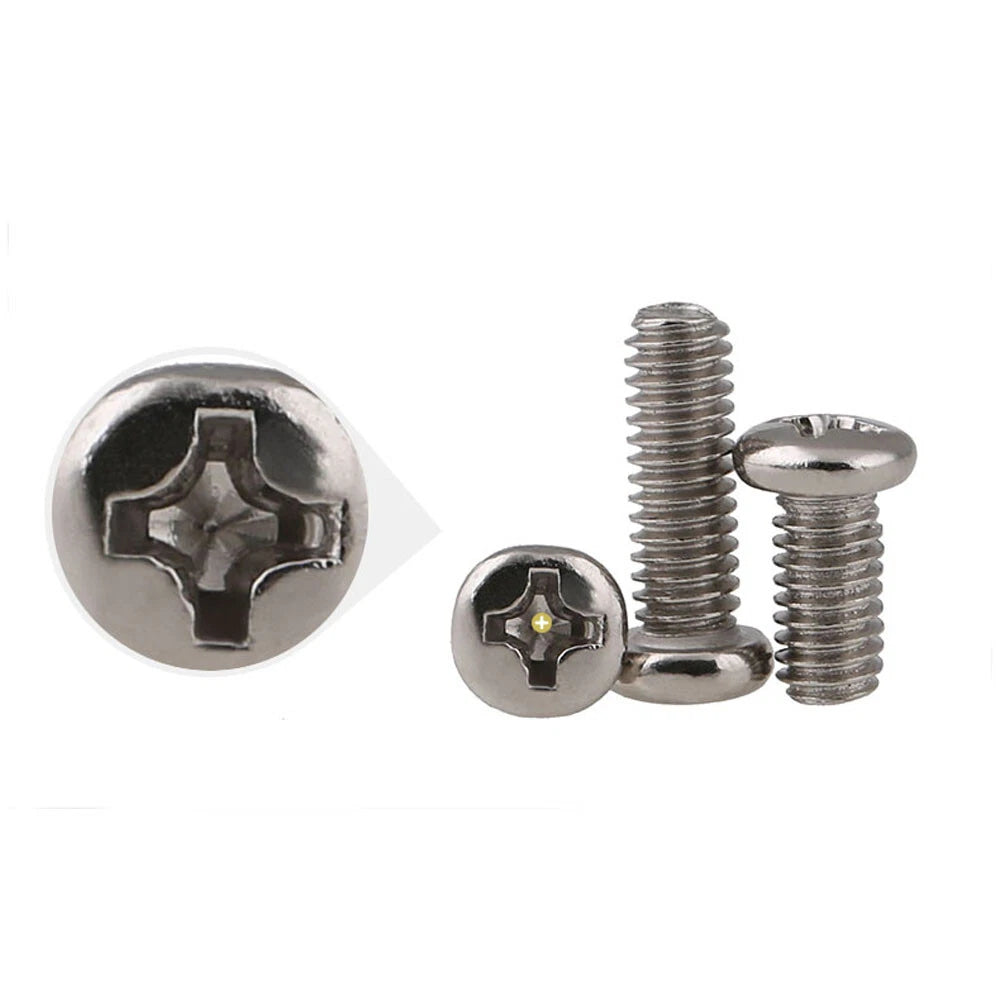 Pan Head Phillips Machine Screws | M1.4 to M5 | Nickel Plated | Multiple Lengths