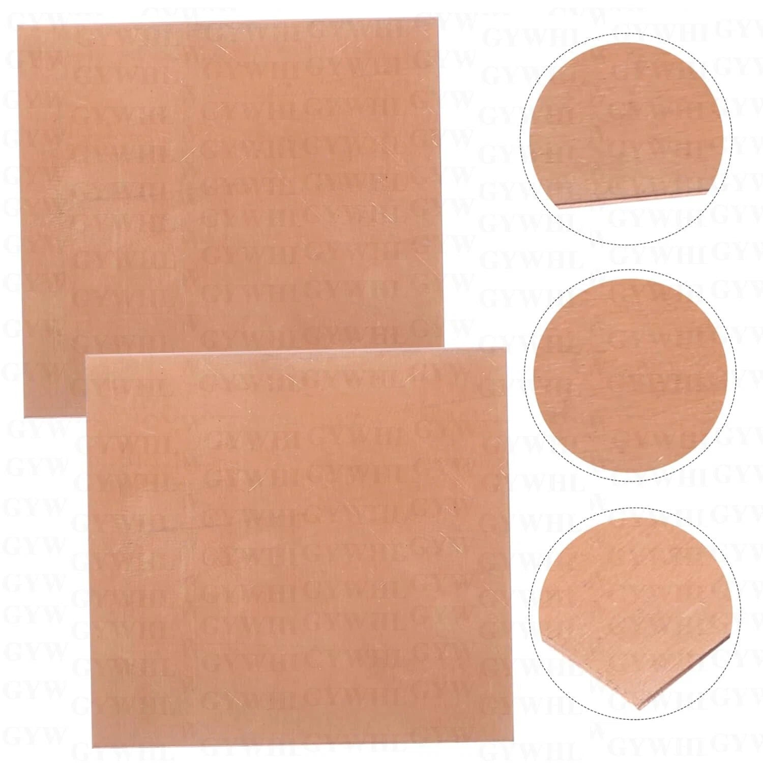 99.9% Solid T2 Copper Metal Plates Sheets Multiple Sizes Laser Customization