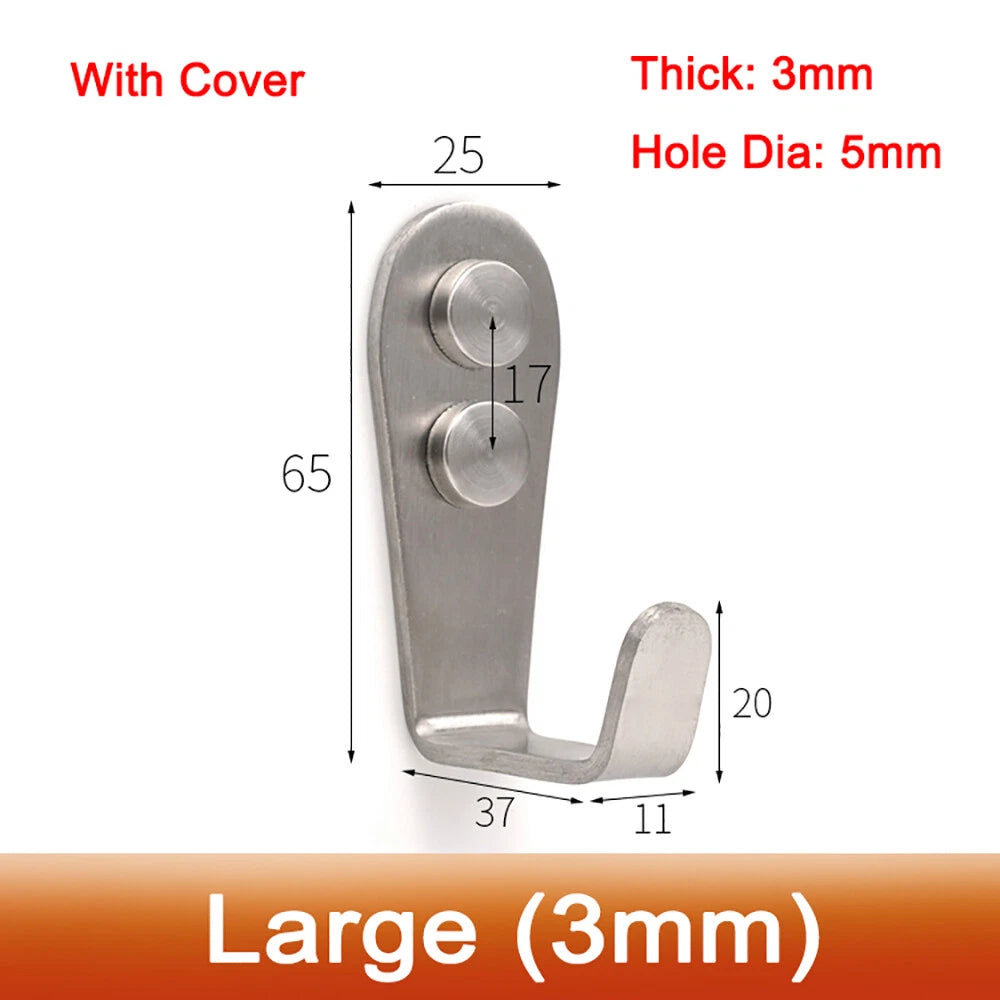 Stainless Steel Hooks Heavy Duty Wall-Mounted Door Rope Towel Hanger Coat Hook