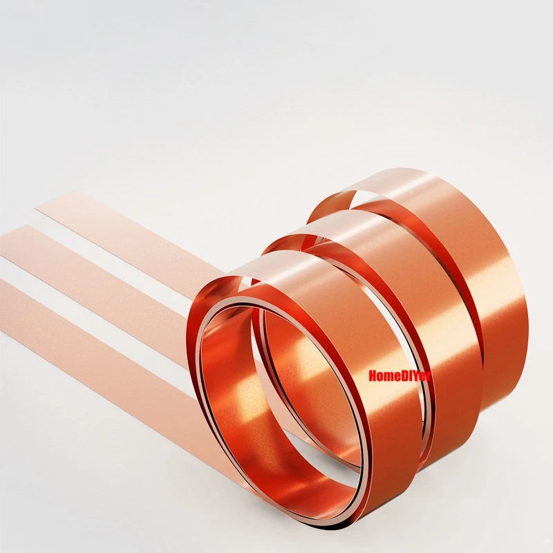 T2 Copper Sheet Strips Flexible Pure Copper Coil Thick 0.01-1mm Widths 5mm-120mm