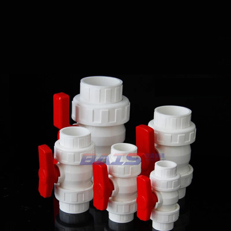 PVC Ball Valve Double Union Socket Solvent Weld 20mm to 110mm Plumbing Fittings