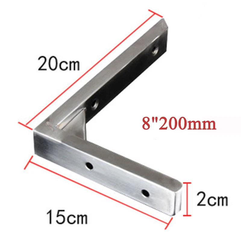 Square Tube Shelf Bracket - 304 SS L Shape for Microwave Storage Corner Bracket