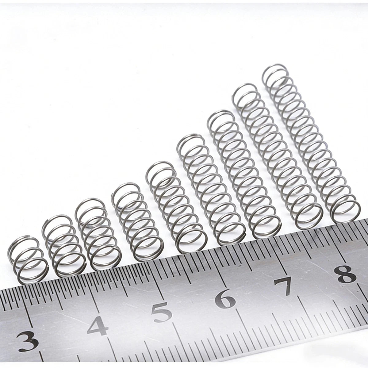 Stainless Steel Compression Springs 0.4mm Wire 5mm-50mm Long | Small DIY Springs
