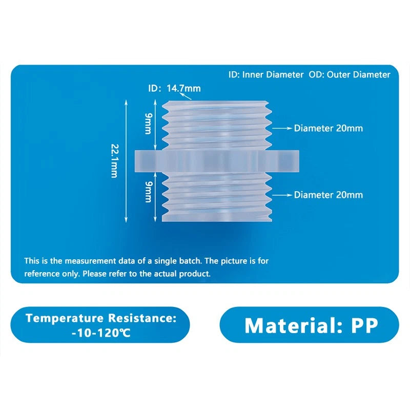 Plastic Male Thread Hose Connector — Internal Connection Tube Pipe Fitting