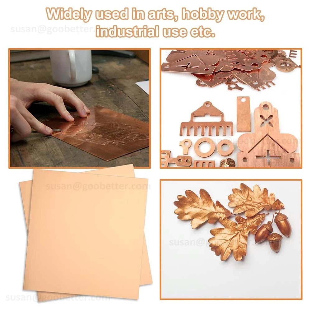 Natural Copper Sheet Metal guillotine cut - 0.3mm to 6.0mm - Multiple Sizes - HomeDIYer