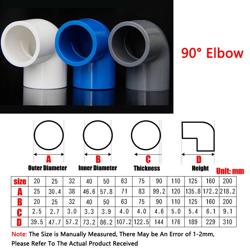 PVC 3 4 5 6-Way Elbow Connector Direct Pipe Fittings 20-110mm White Blue Grey