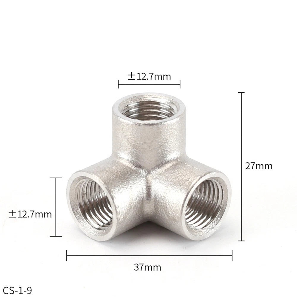 BSP Female 3-Way Tee Pipe Fitting – Stainless Steel 90° Corner Elbow