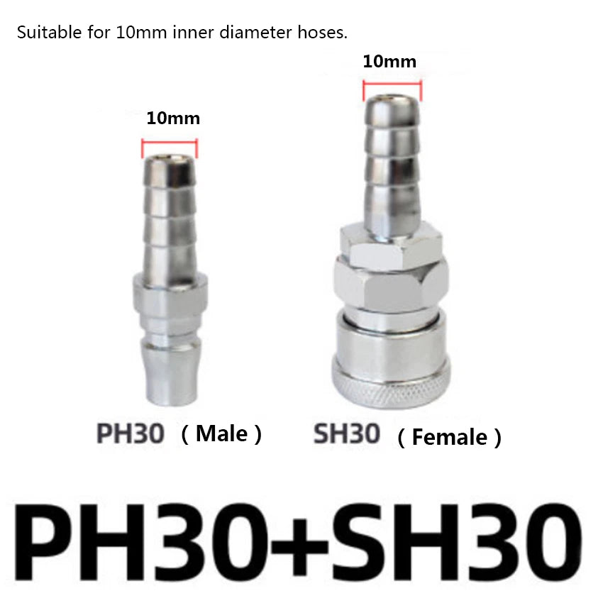 Air Hose Quick Release Coupler Set — Male & Female Compressor Fittings