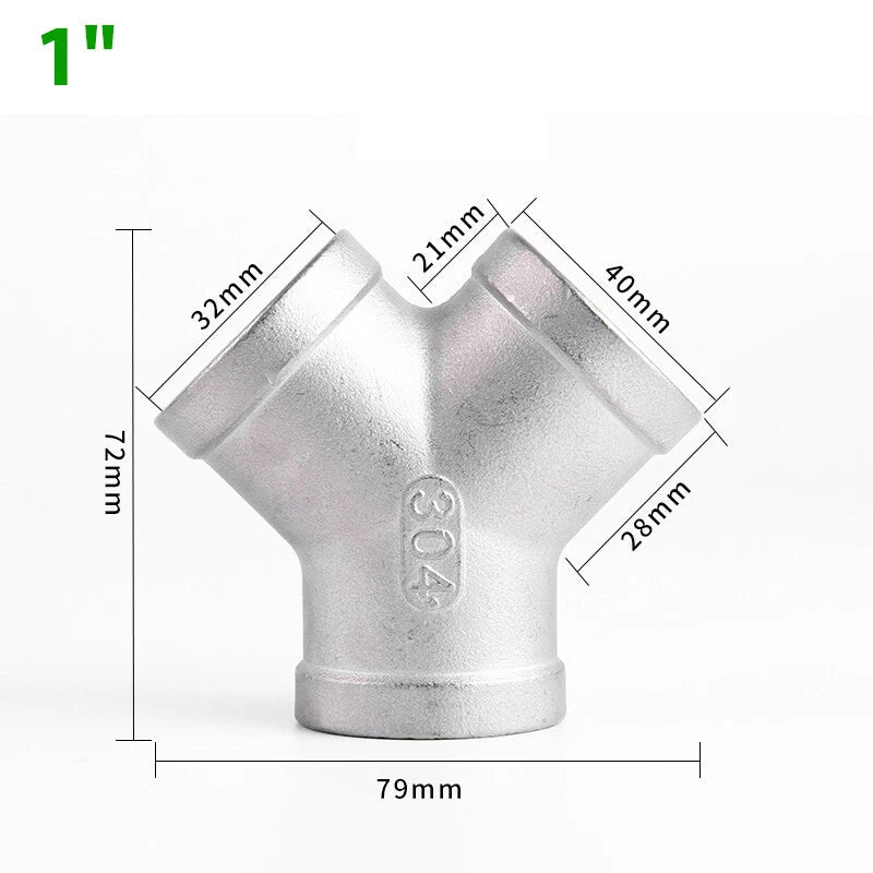 Y Hose Joiner Barbed Splitter — A2 Stainless Steel Hose Connector Fitting