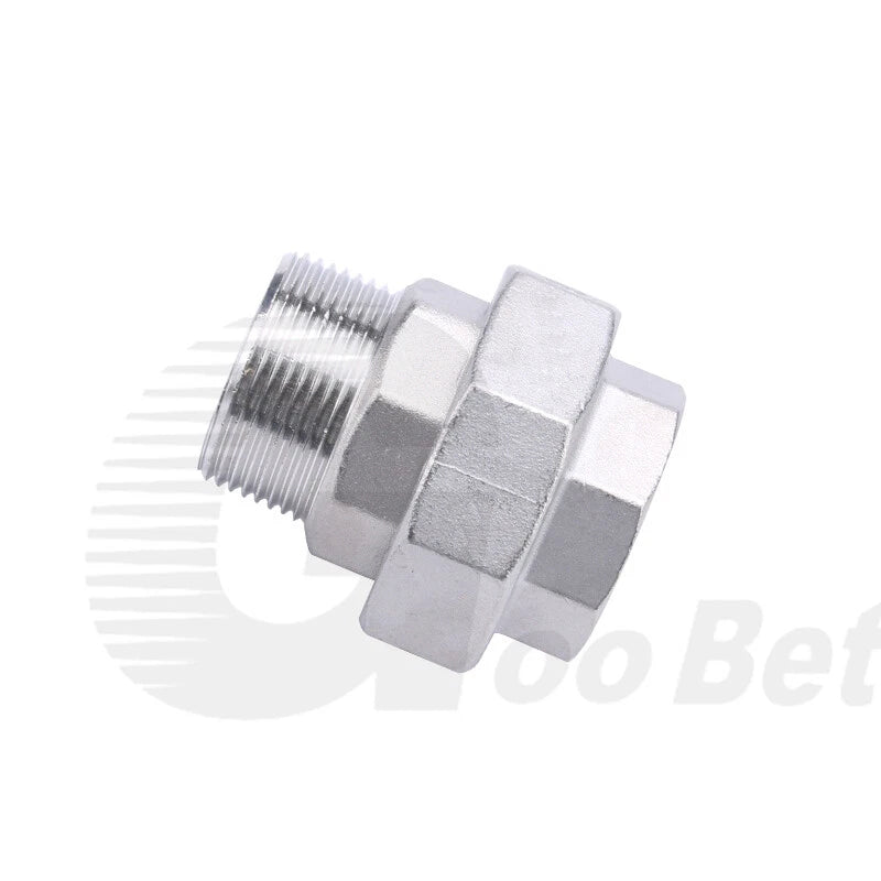 304 Stainless Steel Union BSP Male-Female Pipe Fitting Adapter — 1/4" to 2"