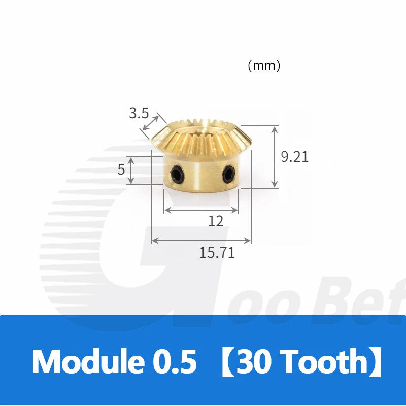 Mod 0.5/0.8/1/1.5 Bevel Gear Set Brass 1:1 Pairing 15/20/25/30 Tooth Miter Gear