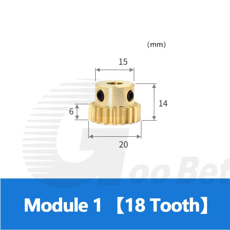 Brass Spur Gear Module 1 with Hub 15-50 Tooth Motor Pinion Bore 4-12mm Precision