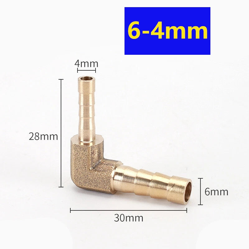 Brass Elbow Hose Tail Reducer Fitting — Air Water Gas Fuel Tubing Connector